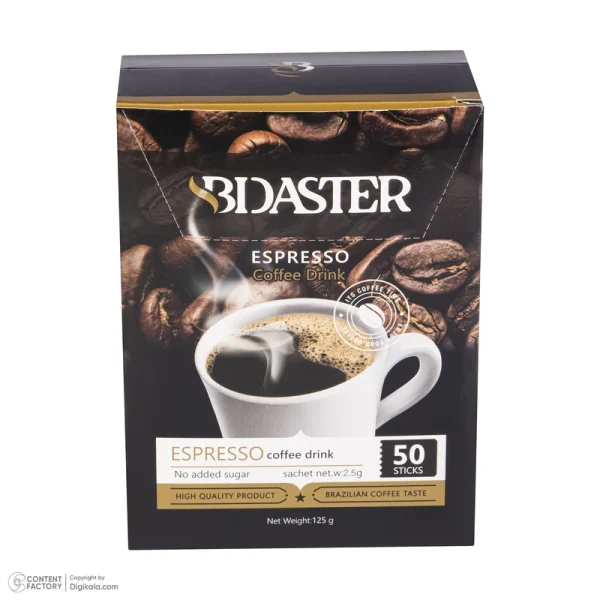 پودر قهوه فوری اسپرسو بیداستر - 2.5 گرم بسته 50 عددی